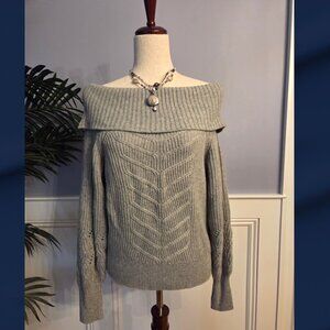 WHBM Off-the-Shoulder Cable Knit Sweater